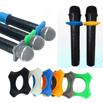 Handheld Microfone do Karaoke Anti-rolamento capa Protetora do Microfone sem Fio de Protecção Anti-queda Anel de Casa KTV Microfone Anti Derrapante
