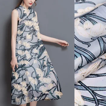 Impressão Digital de seda, organza de tecido de cetim de 12mm suave e delicada camisa de vestido de seda, cetim tecido de grosso pano de seda