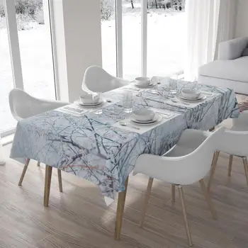 Inverno toalha de mesa, Cozinha, casa de Fazenda, decoração Azul Natureza