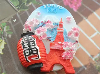 Japão templo de Senso-Ji Torre de Tóquio Viagens de lazer Lembrança 3D Resina Decorativo Geladeira Ímã de Geladeira Artesanato IDÉIA de PRESENTE