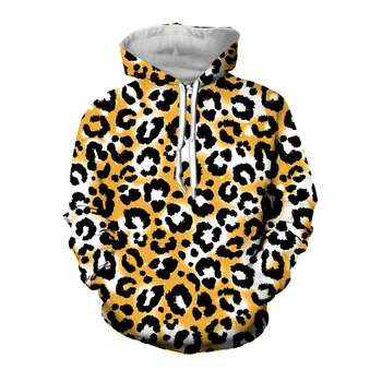 Jumeast 3D Leopard Impresso Hoodies Para os Homens a Vitalidade da Juventude Coloridas de Moda Capuz Streetwear Outono Casual com Capuz Roupas Tops