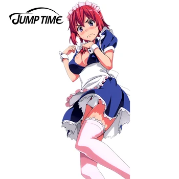 JumpTime 13cm x 5,2 cm Linda Empregada Menina 3D Adesivos de carros Anime Maken-Ki! Shinatsu Azuki Vinil Limpador Do Vidro Decalques Estilo Carro