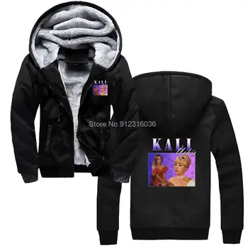 Kali Uchis retrô vintage hip hop capuz 90 s estética do Inverno das Mulheres, os Homens Jaqueta de Engrossar o Casaco Casaco com Capuz Sportswear Streetwear