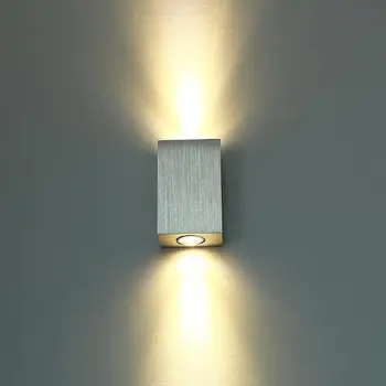 LED Quadrado para Cima e para Baixo Luzes de Parede de Luz, o Corpo em Alumínio LED Lâmpadas de Parede para o Quarto , Moderno Candeeiro de Cabeceira Decoração Luz Interior 1