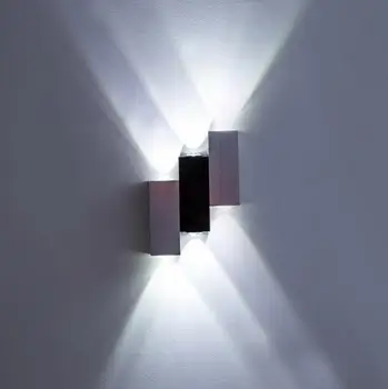 LED Quadrado para Cima e para Baixo Luzes de Parede de Luz, o Corpo em Alumínio LED Lâmpadas de Parede para o Quarto , Moderno Candeeiro de Cabeceira Decoração Luz Interior 2