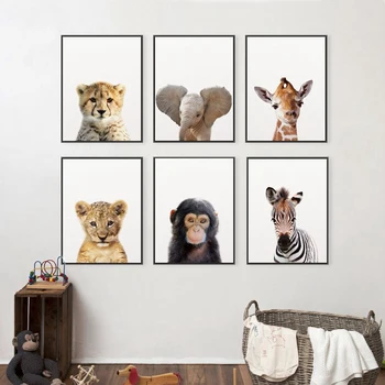 Leão, Zebra, Elefante, Girafa Bebê Animais 5D Bordado de Diamante Diy Diamante Pintura Mosaico de Rodada Completa da Broca Crianças de Decoração de Parede de Arte