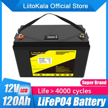 LiitoKala 12V 100Ah 120Ah LiFePO4 Bateria De 12,8 V Bateria De 3000 Ciclos Para RV Campistas Carrinho de Golfe Off-Road Fora-de-Vento Solar da grade