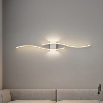Minimalista LED Strip Lâmpadas de Parede do Quarto Moderno Lâmpada de Cabeceira Simples Sala de estar de plano de Fundo Luzes de Parede de Estudo de Iluminação do Corredor