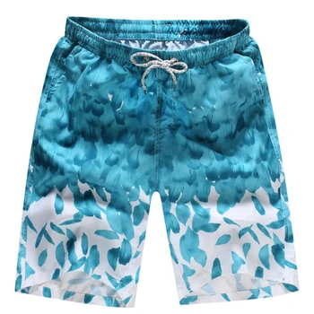 Moda Shorts Para Os Homens, Calça Curta, Nadar Praia Recortada Cordão Floral Impresso Casual Calças Soltas