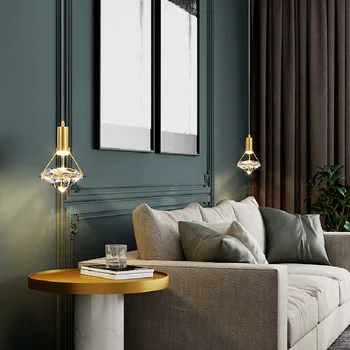 Moderna Led Luzes Pingente K9 de Cristal de AC90-260V Para o Quarto BedsideTable Sala de Jantar Hanging Lamp