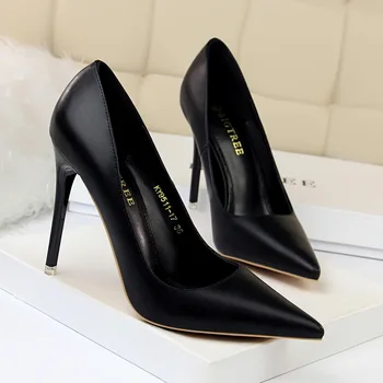 Mulheres Bombas de Moda as Mulheres Sapatos de bico Bombas de Sapatos de Vestido fino Salto Alto Sapatos de Casamento Sapatos de Tamanho Plus Zapatos Mujer