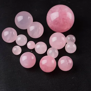 Natural da Bola de cristal de Cura de Cristal cor-de-Rosa Natural Quartzo Rosa pedra preciosa Bola Decoração do Casamento Adivinhação Esfera Coleção