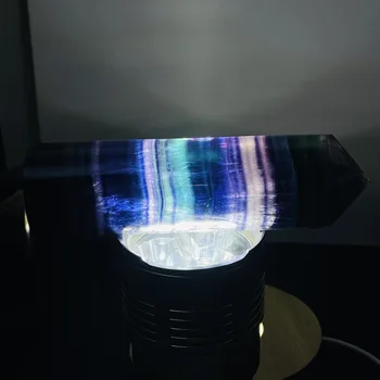 Natural Do Arco-Íris Multi-Nível Fluorite De Cristal De Quartzo Obelisco Cura Decoração 5