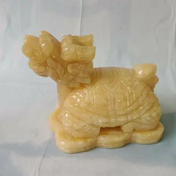 Natural Topázio dragão jóias de jade artesanato Zhaocai Casa e do Mobiliário de sala de estar feng shui defende o criativo longevidade tartaruga