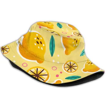 Nova Moda Balde De Chapéus Pescador Caps Para Mulheres, Homens Gorras Verão, Verão, Limão 1