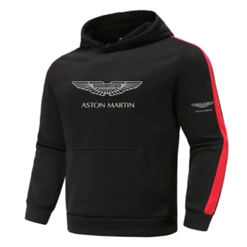 Nova Primavera, Outono Homem Hoodies Sportswear Aston Martin Logotipo Da Colcha De Retalhos Casaco De Manga Comprida Casaco Com Carapuço