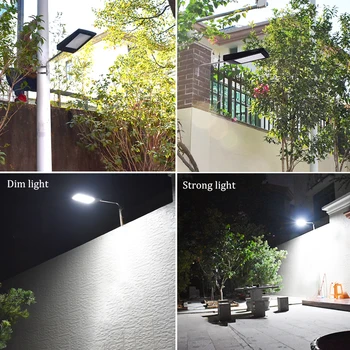 Novo 108 LEDs 2100LM Posta Solar de Radar do Sensor de Movimento de Parede de Luz Exterior Impermeável de Poupança de Energia da Lâmpada de Rua do Estaleiro Caminho Jardim 5