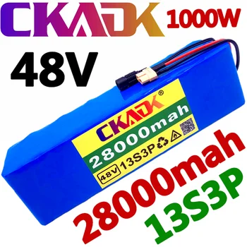 NOVO CKADK bateria de 48V 13s3p 28Ah bateria 1000W bateria de alta potência bicicleta elétrica Ebike BMS com xt60 plug +carregador