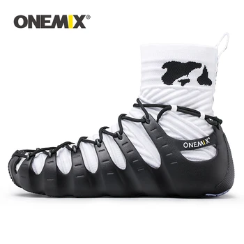 ONEMIX Walkiing Sapatos para Homens Casuais Alta Superior a Meia Sapatos Original Personalidade de Mulheres Gladiator Sandals Caminhadas ao ar livre Tênis