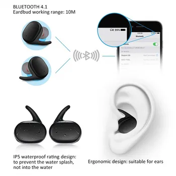 Original Y30 TWS Fones de ouvido sem Fio 5.2 Telefone Inteligente Fones de ouvido Bluetooth Toque de controle 9D Som de Fones de ouvido Fone de ouvido com Cancelamento de Ruído 4
