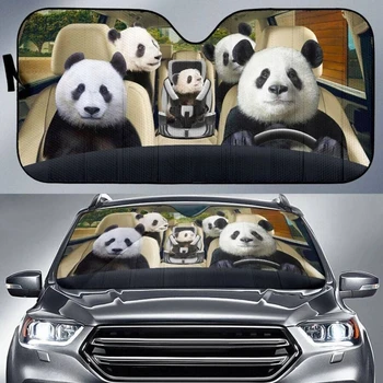 Panda bonito Padrão Familiar Durável Carro Protetor de pára-brisa do Carro Sombra de Sol de Calor Refletor Auto Sombra para pára-brisas