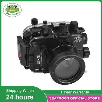 para Canon G1X III Powershot Seafrogs 40m/130ft Subaquática Câmera Impermeável de Habitação Caso G1X Mark III