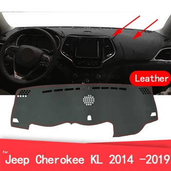 para Jeep Cherokee KL 2014 -2019 de Couro de Carro Dashmat Tampa do Painel de controle Traço Tapete de Acessórios, Esquerda e Direita da Unidade