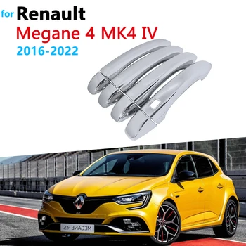 para Renault Megane MK4 2016~2022 2018 2019 2020 Cromo Resistente Capa maçaneta da Porta do Carro Estilo Acessórios Película Protetora Adesivos