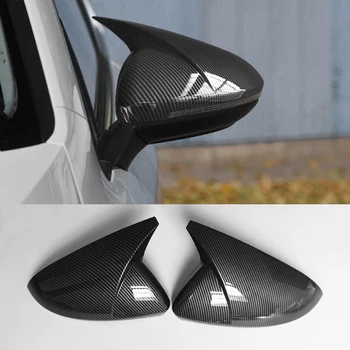 Para Volkswagen Golf MK7/7.5 2014-2019 carro do lado com o chifre espelho Retrovisor tampa da guarnição,fibra de Carbono preto do sinal de volta do espelho