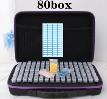 PDMDOG 80 boxs de diamante pintura caixa de Bordado de Diamante Acessórios diamante mosaico no Caso de transporte do Recipiente de Armazenamento de Caixa de Saco de Mão Ferramenta