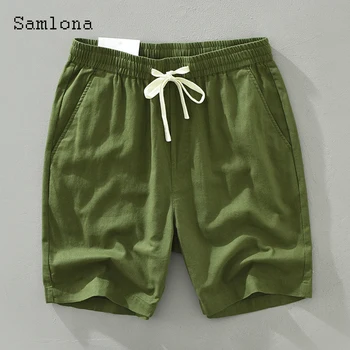 Plus Size Homens Shorts Ocasionais de Moda de Lazer Verde Kahki Lace-up Design de Bolso de Calça Curta, Sexy Calções de Praia Masculino Roupas de 2022