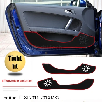Proteção Tapete Acessórios de Proteção Tapete da Porta de Dentro da Guarda para o Audi TT 8J 2011-2014 MK2 X5M Porta do Carro Anti Kick Pad Adesivo
