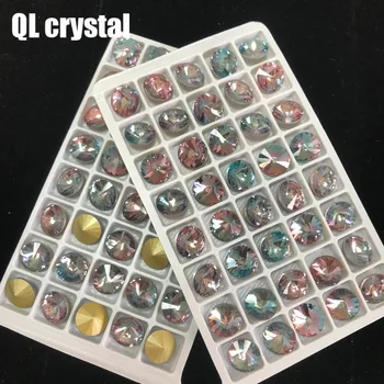QL Cristal de Turmalina K9 Vidro de 12mm Rodada Pointback Fantasia de Pedra para DIY sacos de vestuário de tênis de Jóias acessório