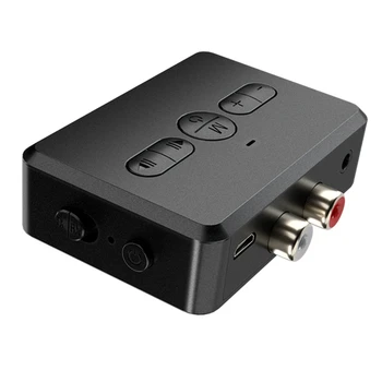 Receptor de Áudio Bluetooth Transmissor BT 5.0 3.5 Mm Stereo AUX RCA Música Adaptador sem Fio Chamada de mãos-livres Para Viatura PC TV