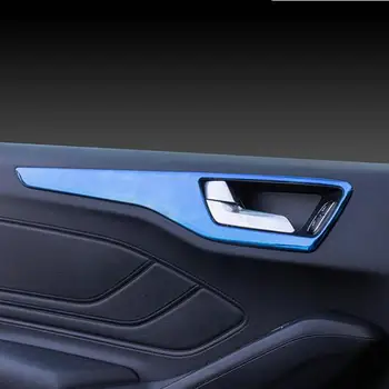 SBTMY 4PCS/CONJUNTO decorativo em aço patch para o painel da porta interior handle do automóvel porta para ford focus MK4 2019