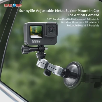 Sunnylife da Liga de Alumínio do Carro Ventosa suporte com ventosa Suporte Titular do Telefone para Pocket 2/GoPro 10/ Insta360 Um X2/Osmo Ação