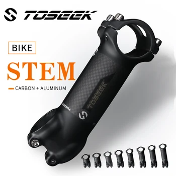 TOSEEK Ângulo 6/17 Bicicleta Tronco 28.6-31,8 mm de Alumínio+Guiador de Carbono Mtb guidão MTB-Tronco Moto Peças Ultraleve