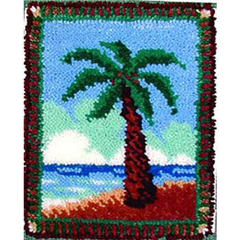 Trava do gancho tapete kits para adultos de Lona para o bordado com Pré-Impresso Padrão de Tapete fazendo entregas de Artesanato coqueiro