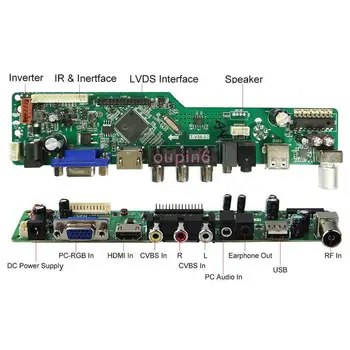 TV LCD LED RF VGA AV USB Contorller Placa DIY Para LP125WH2-SLB2 12.5