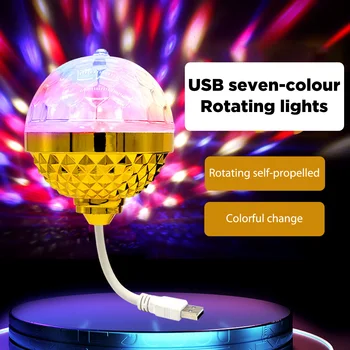 USB Luz Estroboscópica Presente de Natal de LED Rotativa de Cristal da Lâmpada de Ornamento Colorido RGB de Poupança de Energia Plug and Play Decorações de Iluminação