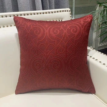 Vintage Vermelho Escuro do Damasco Tecido Decorativo Home Interior de Travesseiro Sofá poltrona Praça Capa de Almofada 45x45cm 1pc/monte
