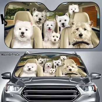 West Highland White Terrier Carro Pára-Sol, Cães Pára-Brisa, Os Cães Da Família Do Pára-Sol, Cães Acessórios Carro, Carro De Decoração, Presente Para