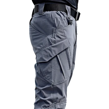Y2K Pantalones tácticos con múltiples bolsillos elásticos para hombre, pantalón tactico militar, urbano, para ir al trabajo,
