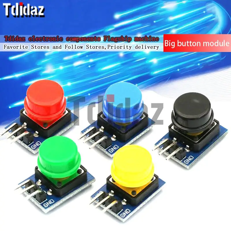 1pcs*5colors Grande chave do módulo de botão Grande módulo de Luz, interruptor do toque do módulo com o chapéu Alto nível de saída para o arduino ou framboesa pi3
