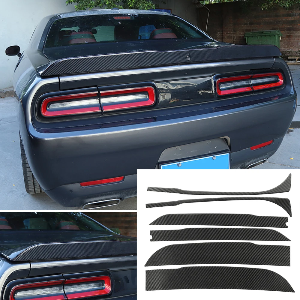 Macio da Fibra do Carbono Traseira do Tronco Cauda Lip Spoiler Asa Guarnição para Dodge Challenger 2015-2022 Acessórios do Carro 0