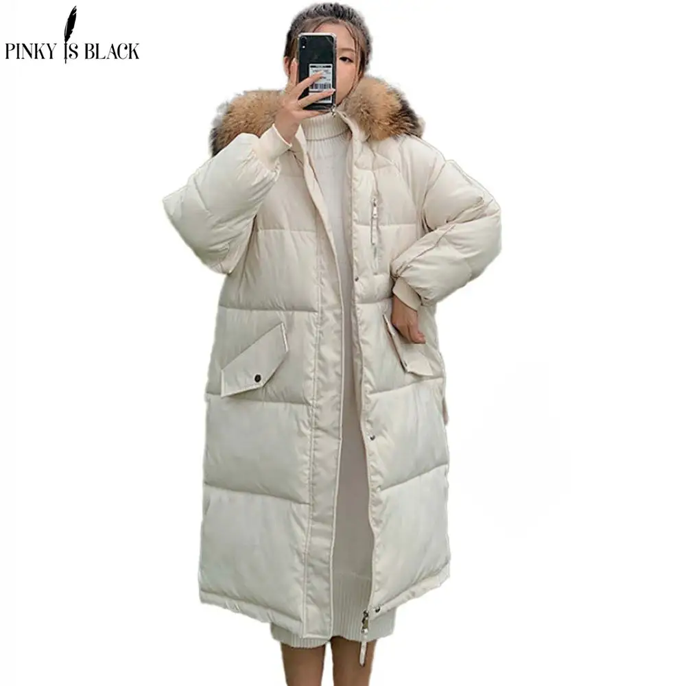 PinkyIsBlack 2020 Longo Casaco De Inverno Mulheres Capuz Para Baixo De Casaco De Senhoras Novas, Quentes Casaco De Inverno Mulheres Solta Grande Gola De Pele Jaqueta Casaco