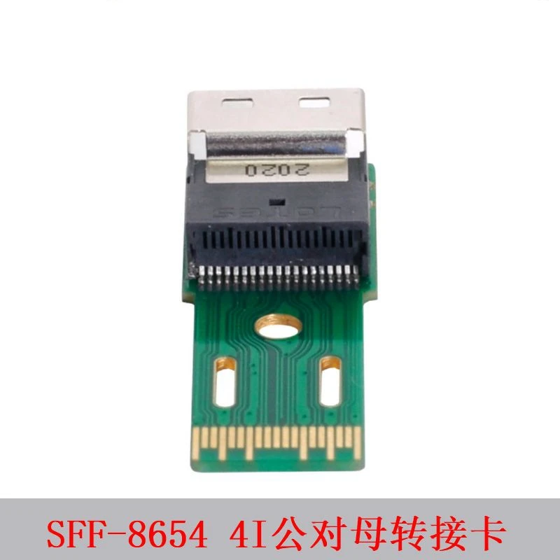 PCI-E Slimline SAS 4.0 SFF-8654 4i 38pin a SFF-8654 38pin Macho para Fêmea Adaptador de extensão do Teste de Ferramentas 4