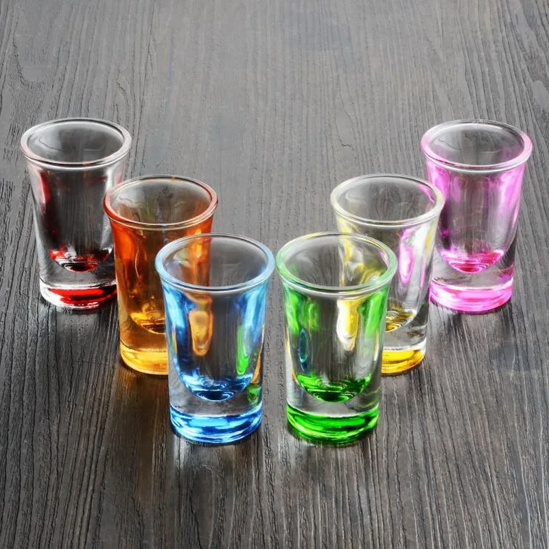 6pcs/set de vidro Coloridas barra de ferramentas do conjunto de mini copo do vinho ternos de licor de bala mágica cocktail copo de vidro