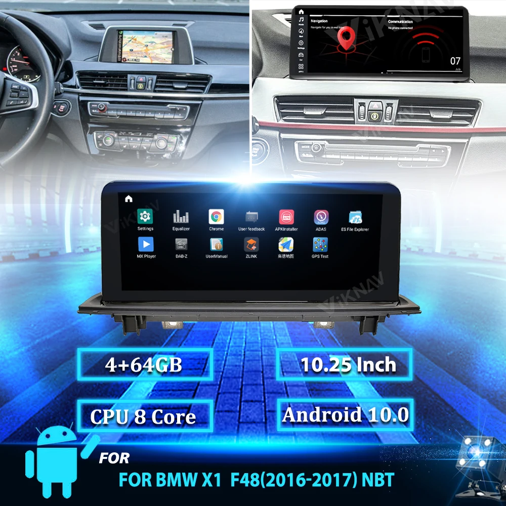 Android 10.0 Rádio do Carro BMW X1 F48 2016-2017 NBT de Navegação do GPS do Carro DVD Player de Multimídia de auto Estéreo Carplay