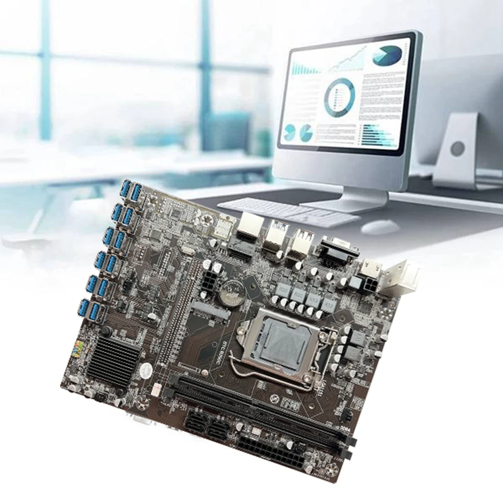 B250C BTC placa-Mãe 12GPU PCIE para USB3.0 Slot+G3930 CPU+4PIN para SATA Cabo+Ventilador de Refrigeração LGA1151 ETH Mineiro placa-Mãe 3